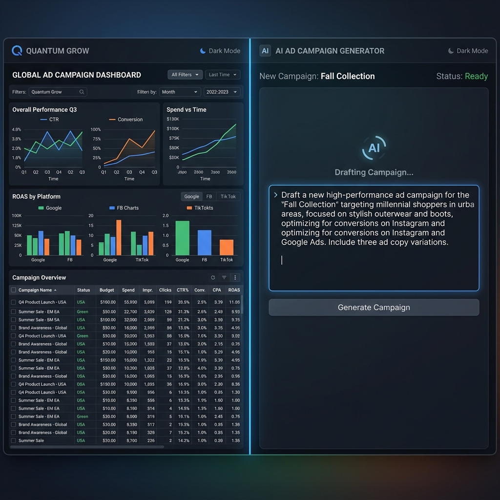 Ad Dashboard vs AI Prompt Box comparison
